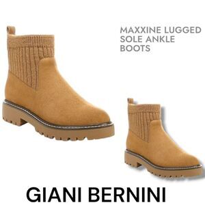 GIANI BERNINI MAXINE LUGGED SOLE ANKLE BOOTS SIZE 9M